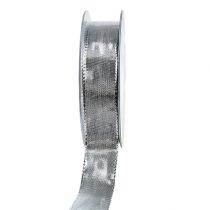 Artikel Gavebånd sølv med trådkant 25mm 25m