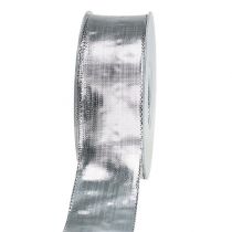 Artikel Gavebånd sølv med trådkant 40mm 25m