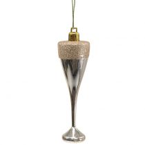 Artikel Champagneglas til at hænge lys guld 10 cm 8stk