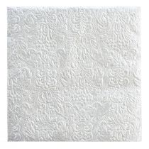 Artikel Servietter Farve Sølv Præget Ornament 33x33cm 15stk