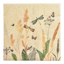 Servietter sommer eng guldsmede blomster 33x33cm 20stk