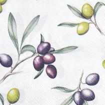 Artikel Servietter borddekoration sommer olivengrøn lilla 25x25cm 20stk