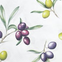 Artikel Servietter med oliven sommerbordsdekoration 33x33cm 20 stk