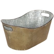 Artikel Sæt med plantepotter og -bøtter, kobberfarvet/hvide, L32,5 cm/36,5 cm/41,5 cm
