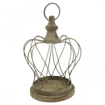 Shabby Chic Deco Crown Rustik metalkrone til ophæng H27cm