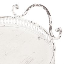 Artikel Shabby Chic oval bakke med hanke hvid 36/45cm sæt med 2 stk