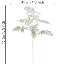 Artikel Kunstig Senecio-gren, sølvblad, detaljeret udført, 45 cm, 3 stk.