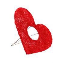 Artikel Sisal hjertemanchet rød 15cm 10 stk.