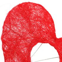 Sisal hjertemanchet rød 15cm 10stk.