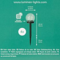 Artikel Havelampe, kuglelampe med jordspyd til udendørs belysning, 36 cm, 4 stk.