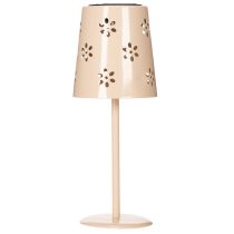 Artikel Bordlampe med blomstermønster, solcelledrevet, til romantisk havebelysning, 28 cm