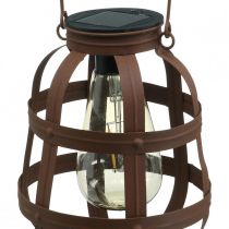 Solcellelampe, havelampe, dekorativ lanterne varm hvid Ø14,5cm H19cm