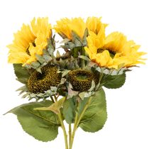 Artikel Kunstig solsikke med realistiske blade og blomster, 58 cm, 3 stk.