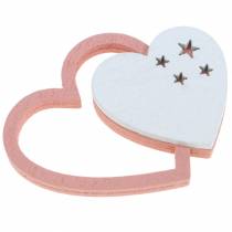 Artikel Scatter dekoration hjerter pink/hvid 24 stk