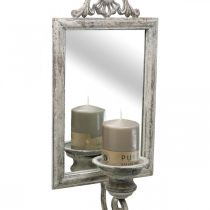 Artikel Spejl antik look med lysestage shabby chic H50cm
