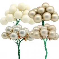 Artikel Mini julekuglecreme, beige spejlbær Ø20mm 140 stk