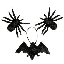 Artikel Edderkop, flagermusfigurer sort 10cm, 14cm 3 stk
