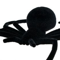 Spider sort flokket 16cm