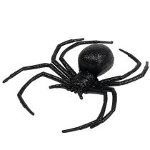 Spider sort 16cm med glimmer