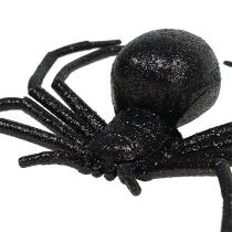 Spider sort 16cm med glimmer