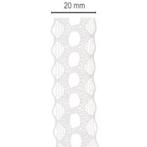 Artikel Dekorativt bånd med blonde, bomuld, fin kant, på rulle, 25 mm bredt, 10 m langt