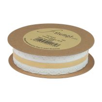 Artikel Blondebånd hjerter dekorativt bånd blonde hvid 25mm 15m