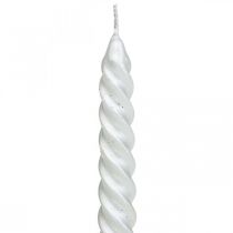 Artikel Koniske stearinlys snoede stearinlys spirallys sølv 24cm 2stk