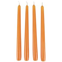 Artikel Tilspidsede stearinlys, pindelys, Wenzellys, orange, 250/23 mm, 12 stk.
