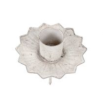 Artikel Tilspidset lysestage til stikning Ø7cm creme 4stk