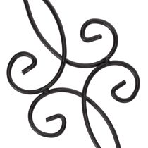 Artikel Havepæl med udsmykket design, dekorativ form og stilfuld metalkugle, 90 cm, 2 stk.