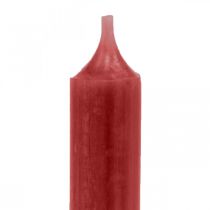 Stanglys røde farvede stearinlys rubinrøde 120mm/Ø21mm 6stk