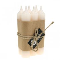Artikel Pindelys hvid creme lys dekoration 120mm/Ø21mm 6 stk