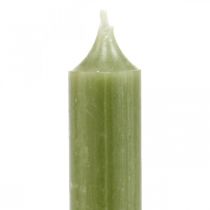 Artikel Pindelys grøn farvede vokslys 180mm/Ø21mm 6stk