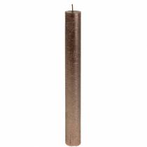Artikel Koniske lys ensfarvet kobber metallic 34mm×240mm 4 stk
