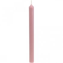 Rustikke stearinlys, ensfarvet pink 350/28mm 4 stk
