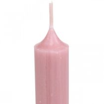 Rustikke stearinlys, ensfarvet pink 350/28mm 4 stk