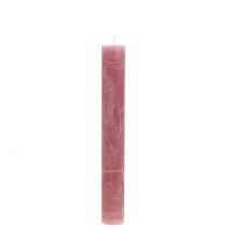 Stearinlys ensfarvet gammelrosa 34mm x 240mm 4stk