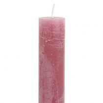 Artikel Koniske lys ensfarvede gammelrosa 34mm x 240mm 4 stk