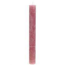 Stearinlys ensfarvet gammelrosa 34mm x 300mm 4stk