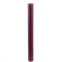Artikel Koniske lys ensfarvet bordeaux 21×240mm 12 stk