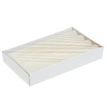 Artikel Ensfarvede cremefarvede koniske lys, 34 mm x 240 mm, 4 stk.