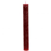 Stearinlys ensfarvede mørkerøde 34mm x 300mm 4stk