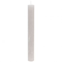 Artikel Koniske lys ensfarvet grå 34mm x 300mm 4 stk