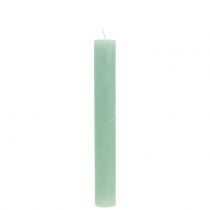 Artikel Taper stearinlys Ensfarvet Lysegrøn 34mm x 240mm 4 Stk