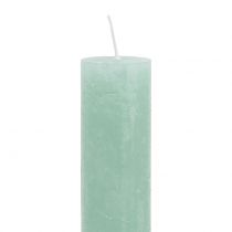 Artikel Taper stearinlys Ensfarvet Lysegrøn 34mm x 240mm 4 Stk