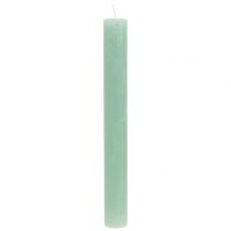Artikel Koniske lys ensfarvede lysegrønne 34mm x 300mm 4stk