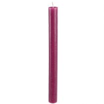 Artikel Koniske stearinlys, ensfarvede stearinlys Berry 21×240mm 12 stk.