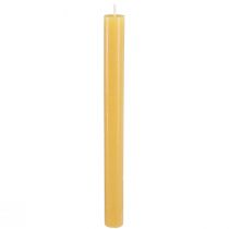Artikel Koniske stearinlys ensfarvede stearinlys honning 21×240mm 12 stk
