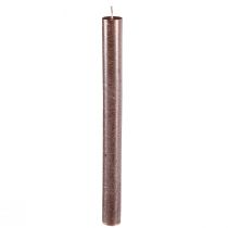 Artikel Koniske lys ensfarvet kobber metallic 21×240mm 12 stk