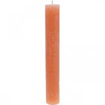 Koniske lys farvet orange fersken 34×240mm 4stk